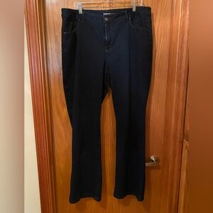 Style & Co Women's Tummy Control Modern Boot Cut Jeans in Dark Blue 18W